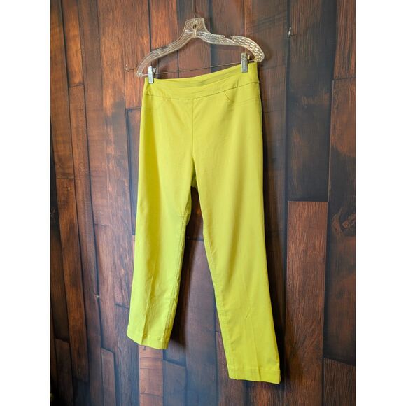 Soft Surroundings Chartreuse Women's Ankle Pants Size Small Fall Unique - Picture 2 of 4